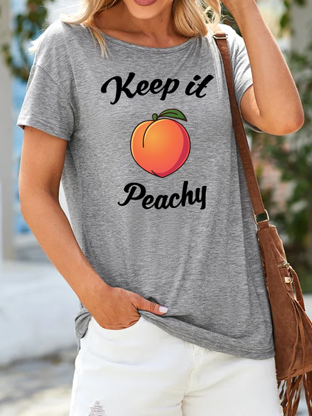 

Lilicloth X Hynek Rajtr Keep It Peachy Women's T-Shirt, Gray, T-shirts
