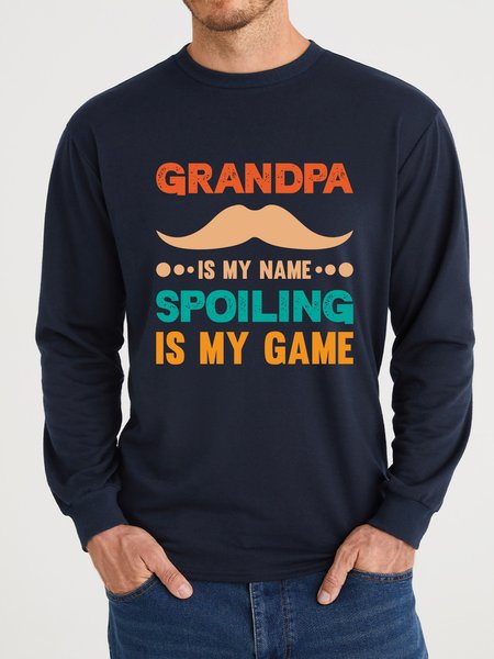 

Lilicloth X Jessanjony Grandpa Is My Name Spoiling Is My Game Men's Sweatshirt, Blue, Hoodies&Sweatshirts