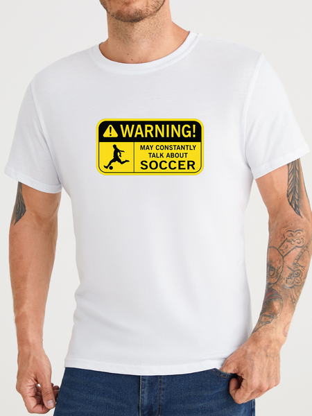 

Lilicloth X Hynek Rajtr Warning May Constantly Talk About Soccer Men's T-Shirt, White, T-shirts