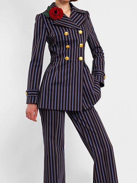 

Urban Regular Fit Lapel Collar Long sleeve Striped Blazer, Stripe, Blazers