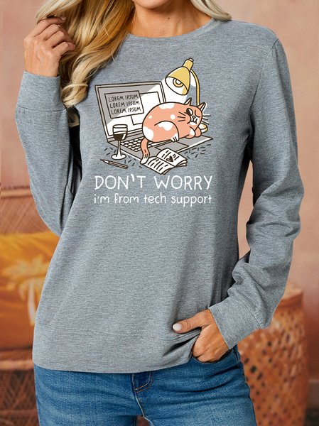 

Lilicloth X Manikvskhan Don’t Worry I’m From Tech Support Women's Sweatshirt, Gray, Hoodies&Sweatshirts