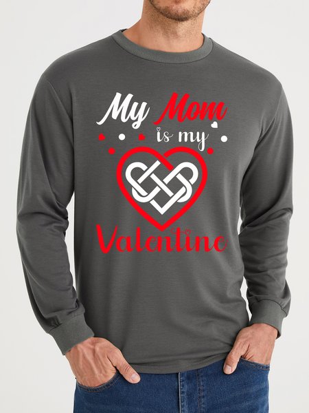 

Lilicloth X Abu My Mom Is My Valentine Men's Sweatshirt, Gray, Hoodies&Sweatshirts