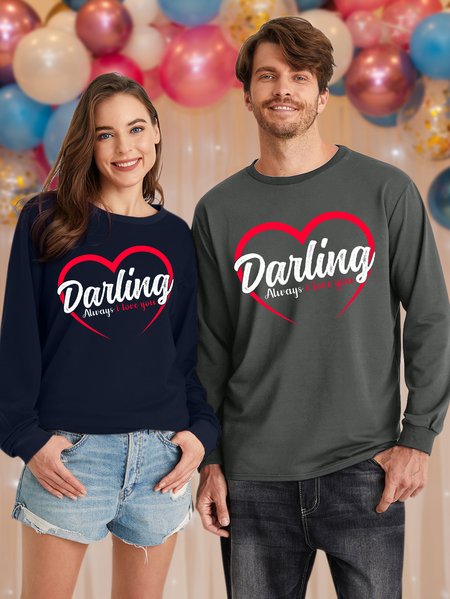 

Lilicloth X Abu Unisex Couple Darling Always I Love You Valentine's Day Sweatshirt, Gray, Hoodies&Sweatshirts