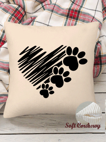 

18*18 Throw Pillow Covers, Heart Cordate Soft Corduroy Cushion Pillowcase Case for Living Room Bed Sofa Car Home Decoration, Beige, Pillow Covers