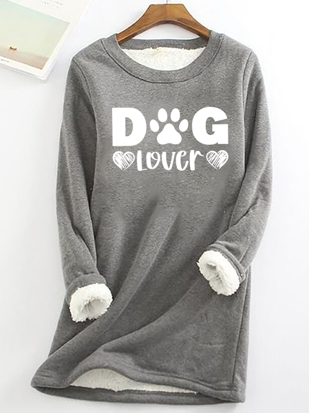 

Lilicloth X Jessanjony Dog Lover Women's Warmth Fleece Sweatshirt, Gray, Hoodies&Sweatshirts