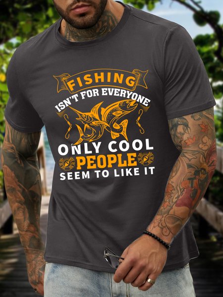 

Lilicloth X Jessanjony Fishing Isn't For Everyone Only Cool People Seem To Like It Men's T-Shirt, Deep gray, T-shirts