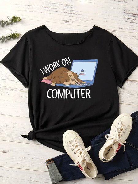 

Lilicloth X Manikvskhan I Work On Computer Women's T-Shirt, Black, T-shirts
