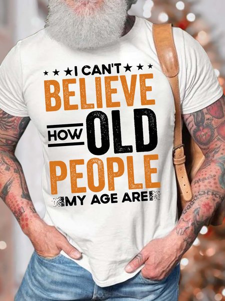 

Men’s The Golf Father Text Letters Regular Fit Cotton Casual T-Shirt, White, T-shirts
