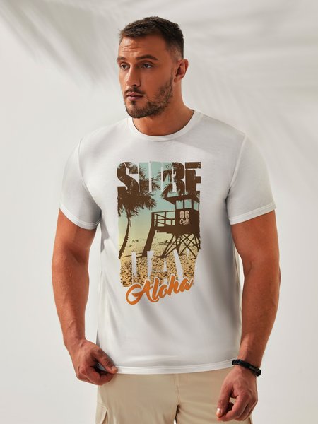

Coco Crew Neck Casual T-Shirt, White, Men's t-shirts