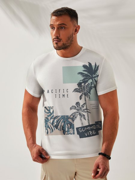 

Coco Crew Neck Casual T-Shirt, White, Men's t-shirts