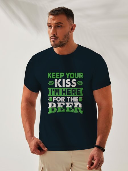 

St. Patrick's Day Crew Neck Casual T-Shirt, Black, Men's t-shirts