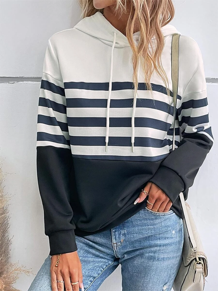 

Casual Hoodie Color Block Sweatshirt, Blue, Sweatshirts & Hoodies