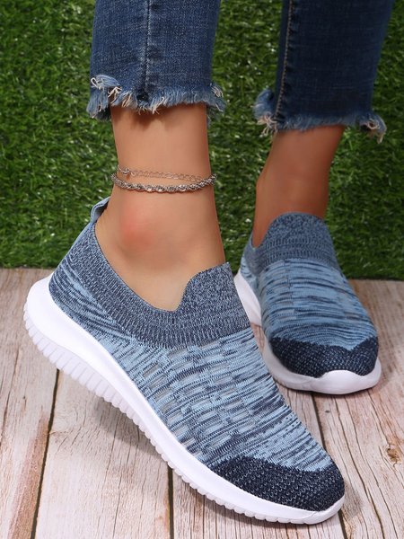 

Women's Plus Size Slip On Mesh Fabric Sneakers, Blue, Sneakers