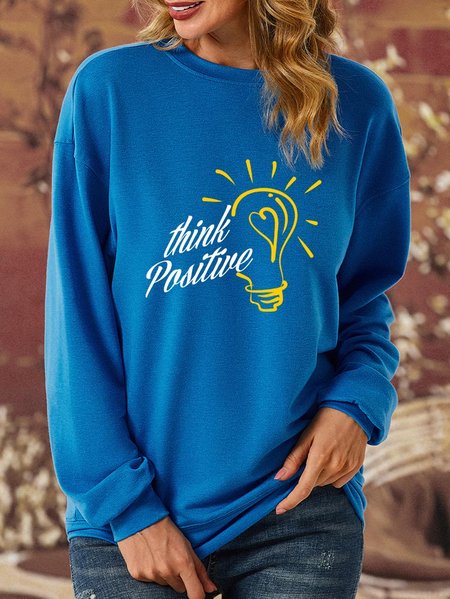 

Lilicloth X Y Think Positive Women's Sweatshirt, Blue, Hoodies&Sweatshirts