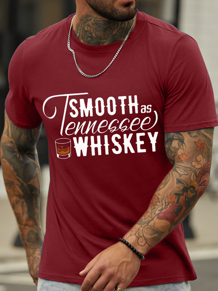 Men's Couple Word Loose Casual Text Letters Cotton T-Shirt, Red, T-shirts