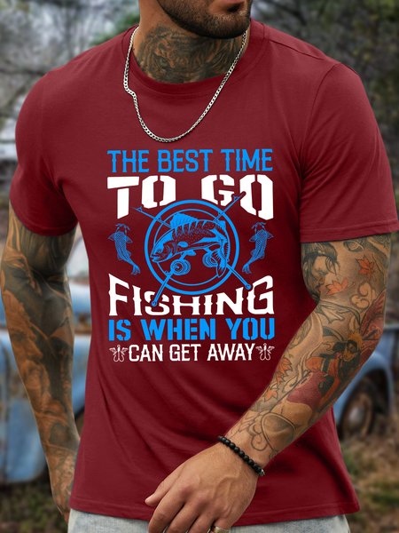 

Lilicloth X Jessanjony The Best Time To Go Fishing Is When You Can Get Away Men's T-Shirt, Red, T-shirts