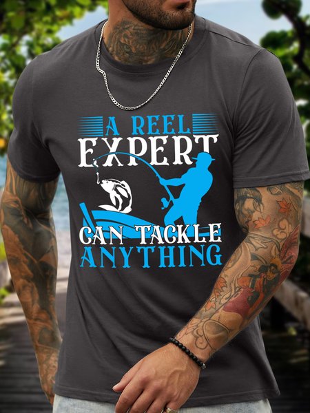 

Lilicloth X Jessanjony A Reel Expert Can Tackle Anything Men's T-Shirt, Deep gray, T-shirts