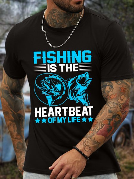 

Lilicloth X Jessanjony Fishing Is The Heartbeat Of My Life Men's T-Shirt, Black, T-shirts