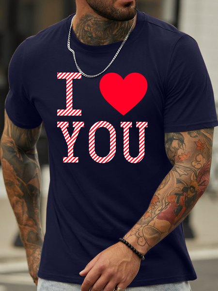

Lilicloth X Abu I Love You Men's Couple T-Shirt, Purplish blue, T-shirts