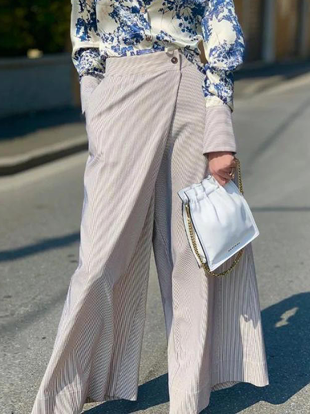 

Urban Loose Striped Fashion Wide leg Long Pants, Stripe, Pants