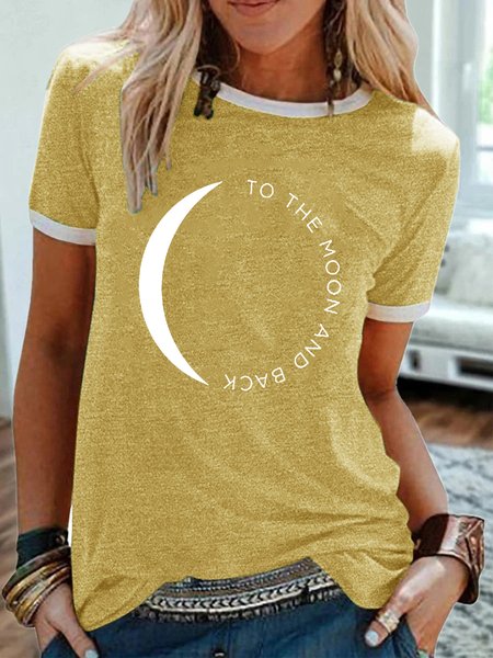 

Women's To The Moon And Back Casual T-Shirt, Yellow, T-shirts