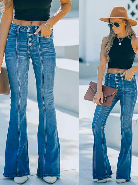 

Denim Plain Regular Fit Casual Jeans, Blue, Jeans