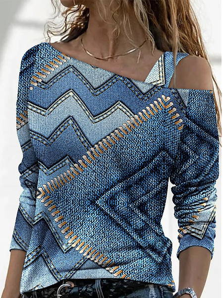 

Regular Fit Colorblock Casual T-Shirt, Blue, T-Shirts