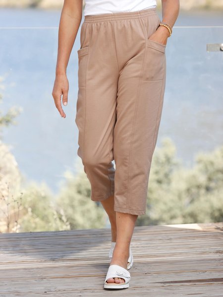 

Loose Plain Casual Casual Pants, Khaki, Pants
