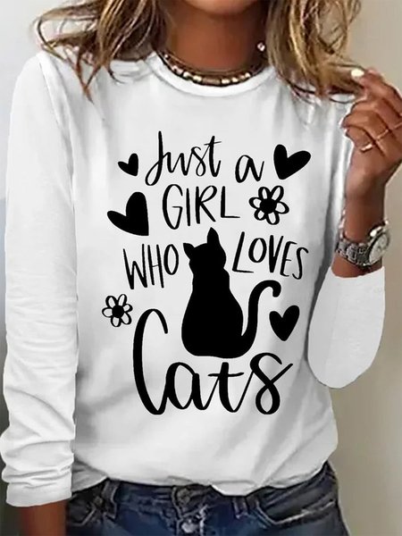 

Casual Crew Neck Text Letters T-Shirt, White, T-Shirts