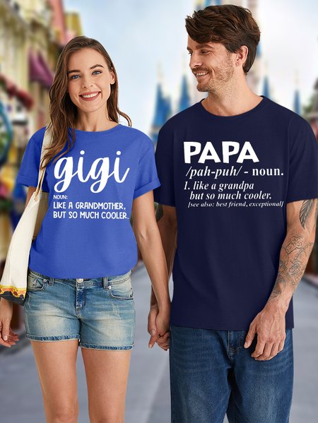 

Men's Papa Like A Grandpa But So Much Cooler See Also Best Friend Exceptional Funny Graphic Print Valentine's Day Gift Couple Cotton Casual Text Letters T-Shirt, Purplish blue, T-shirts