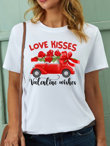 

Lilicloth X Manikvskhan Love Kisses Valentine Wishes Women's Couple T-Shirt, White, T-Shirts