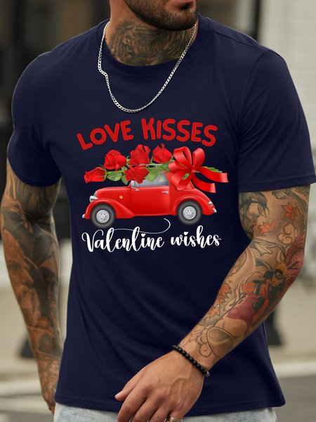 

Lilicloth X Manikvskhan Love Kisses Valentine Wishes Men's Couple T-Shirt, Purplish blue, T-shirts