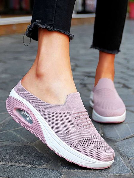 

Soft And Breathable Flying Woven Upper Air Cushion Clogs, Pink, Sneakers