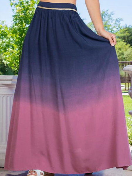 

Loose Ombre Casual Skirt, Multicolor, Skirts