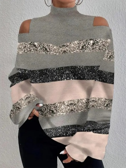 

Halter Loose Casual Color Block Top, Multicolor, Shirts & Blouses