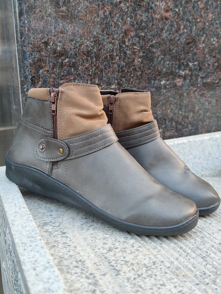 

Retro Comfort Soft Sole Booties, Gray, Boots