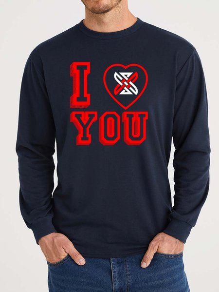 

Lilicloth X Y I Love You Men's Sweatshirt, Blue, Hoodies&Sweatshirts