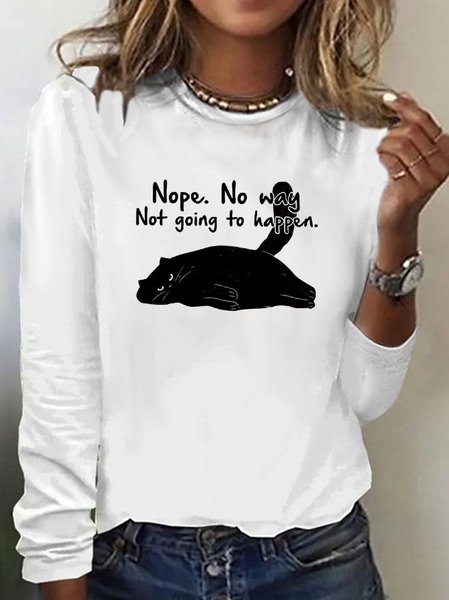 

Cats Nothing Happens As Long As I Sleep Funny T-Shirt, White, T-Shirts
