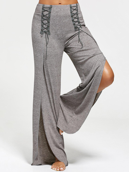 

Cotton-Blend Loose Casual Fashion Pants, Gray, Clothing