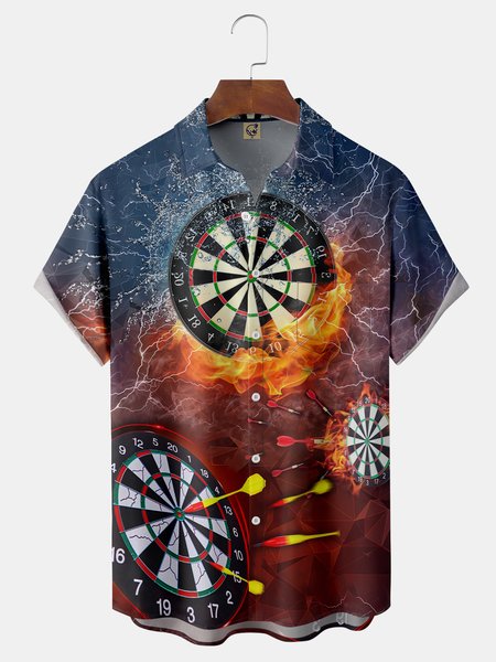 

Rotation Chest Pocket Short Sleeve Hawaiian Shirt, Blue, Men Shirts