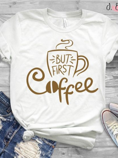 

Text Letters Regular Fit Casual T-Shirt, White, Tees & T-shirts