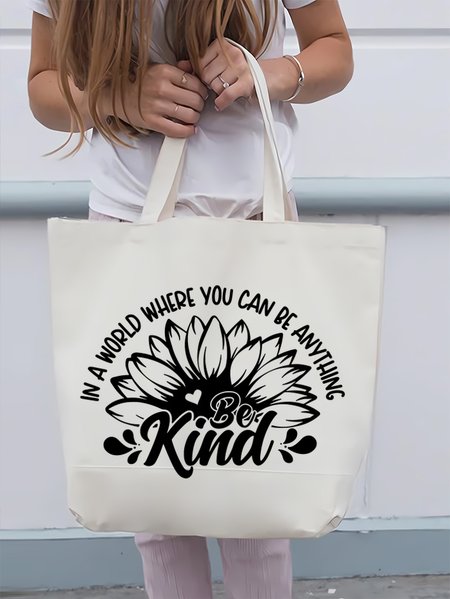 

Sunflower Be Kind Shopping Tote, White, Bags