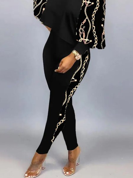 

Urban Color Block Tight Fashion Pants, Black, Pants