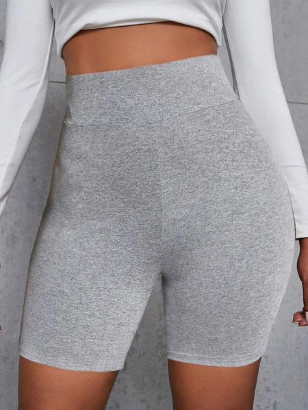 

Tight Casual Plain Leggings, Gray, Leggings
