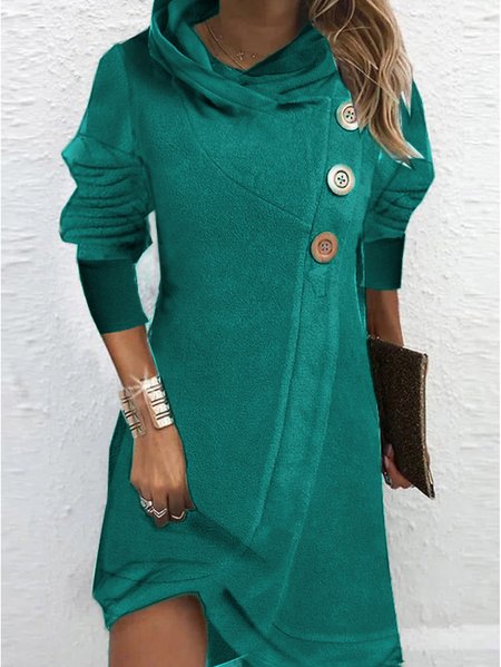 

Casual Plain Regular Fit Dress, Green, Mini Dresses
