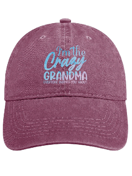 

Lilicloth X Abu I'm The Crazy Grandma Adjustable Denim Hat, Red, Men's Hats