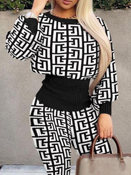 

Urban Crew Neck Geometric Sweatshirt, Black, Hoodies and Sweatshirts