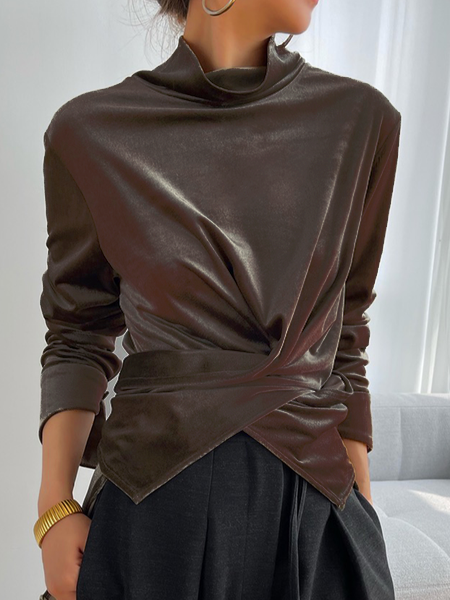 

Elegant Regular Fit Velvet Plain Sweatshirt, Silver, Hoodies and Sweatshirts