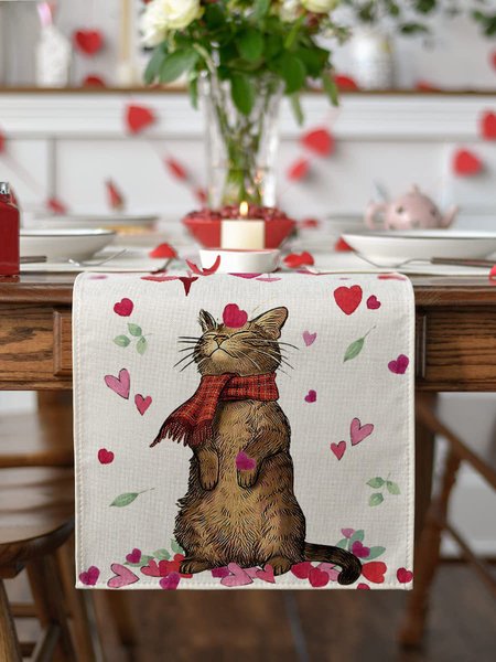 

Valentine's Day Cat Love Dining Table Runner, Multicolor, Home & Garden & Decorations