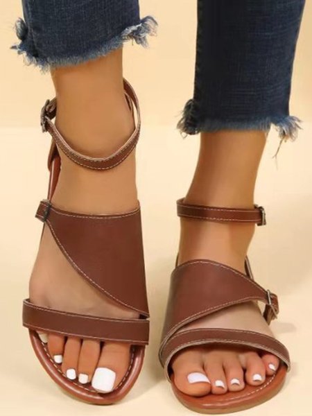 

Vintage Openwork Roman Sandals, Brown, Sandals